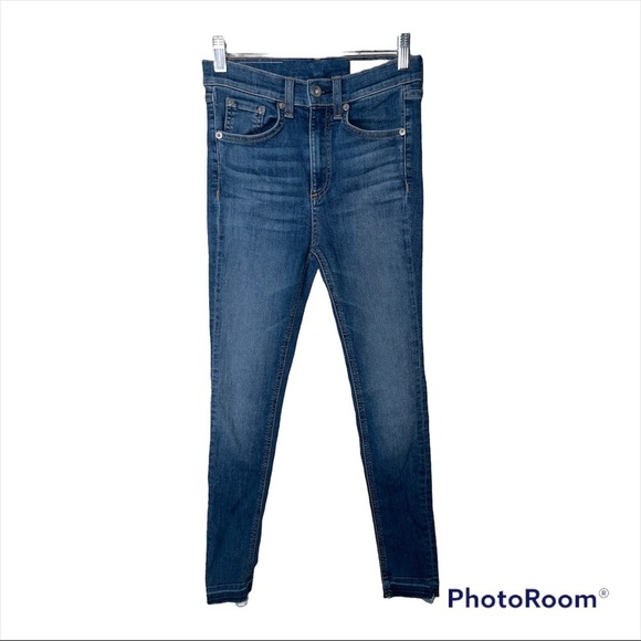 Rag & Bone High Rise Ankle Skinny Jeans Size 25 | Blue Denim Stretch - Picture 9 of 10